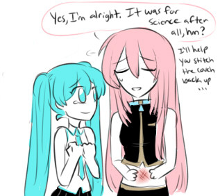 (dumb) science experiment: what will miku’s reaction be to luka getting hurt test:                 later:  catch: do not actually severely hurt luka conclusion:  this was a bad idea. not repeatable.    