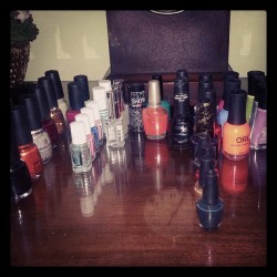 I lined up my #nailpolish collection out