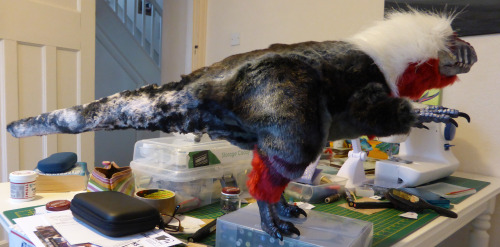 palaeoplushies:Yutyrannus nearly finished. I’ve done some blending between the fabrics, haven’t done