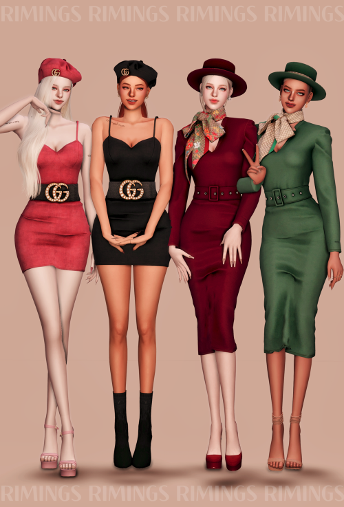 [RIMINGS] GUCCI COLLECTION. JULY GIFTBOX - DRESS 2 / HAT 2- NEW MESH- ALL LODS- NORMAL MAP- 18 / 18 