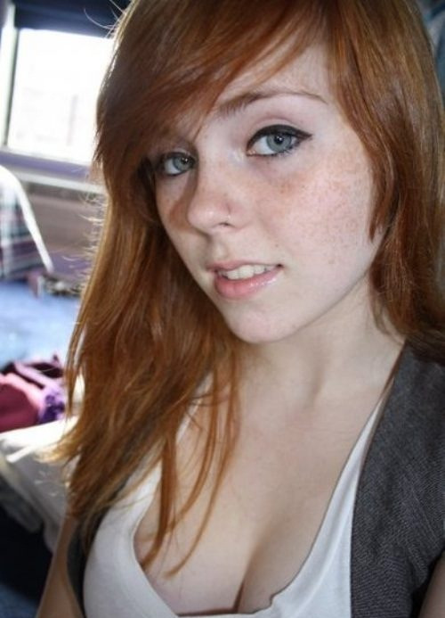 Busty redhead schoolgirl