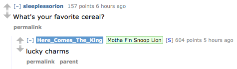 jacquemander:  there-were-giants:  Snoop Dogg/Lion has been doing an AMA on Reddit