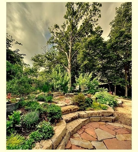Privacy - LandscapeInspiration For A Sizable Rustic Stone Landscaping Backyard In The Summer.