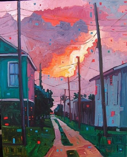 glimmersofadelaide:“Fire in the Sky” by Rene’ Wiley Gallery Oil ~ 30 x 24