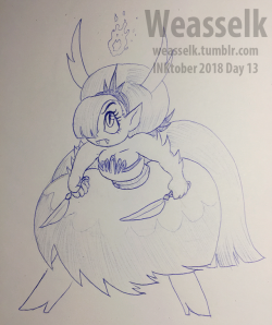 weasselk: Inktober, Day 13.  Ballpoint pen.