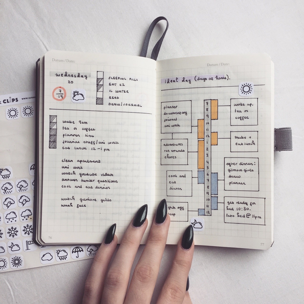 gloomy-collects: some recent bullet journal bits! trying to get myself somewhat organised