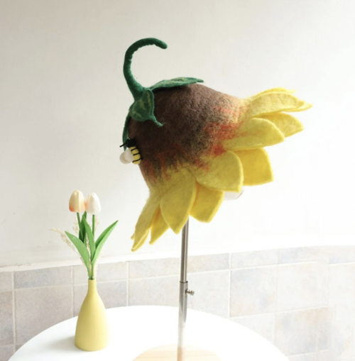 Felted Sunflower Hat by JstdzrTieDyeDIY