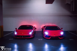 automotivated:  458 + Aventador (by Marcel Lech)