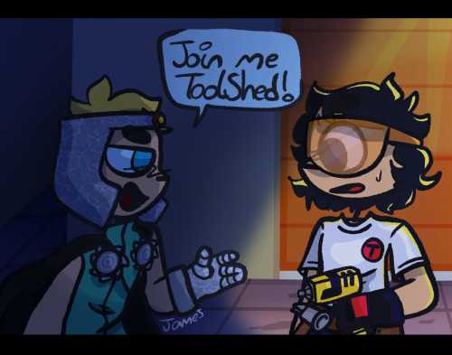 In TFBW Prof. Chaos Has A Line Where He Tells Toolshed To Join Him And I Couldn't Not Draw It