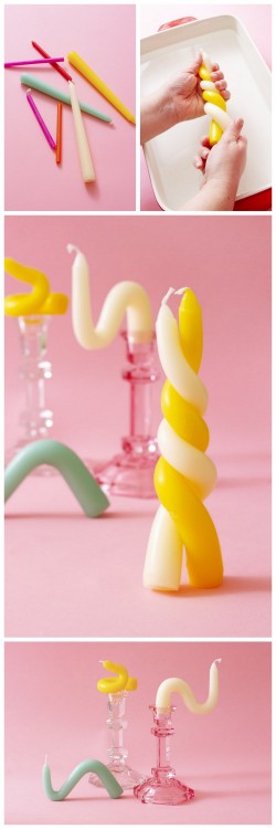 DIY Twisty Bendy CandlesMake your own trendy bendy and twisted candles from regular taper candles. T