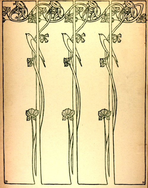 michaelmoonsbookshop:Attractive art nouveau influence end paper design from ‘The Venture’ 1905Design