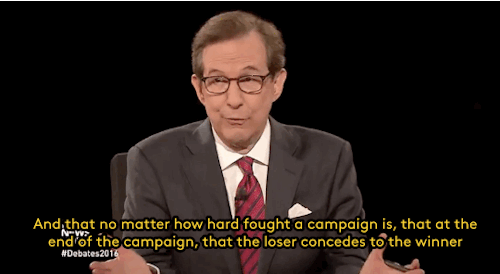 dashbeardconfessional:  mswyrr:  refinery29:  People will tell you who they are. Horrifying? Yes, yes it is. Gifs: PBS  he wants to “keep [us] in suspense” about whether he’s going to sabotage the peaceful transition of power which is absolutely