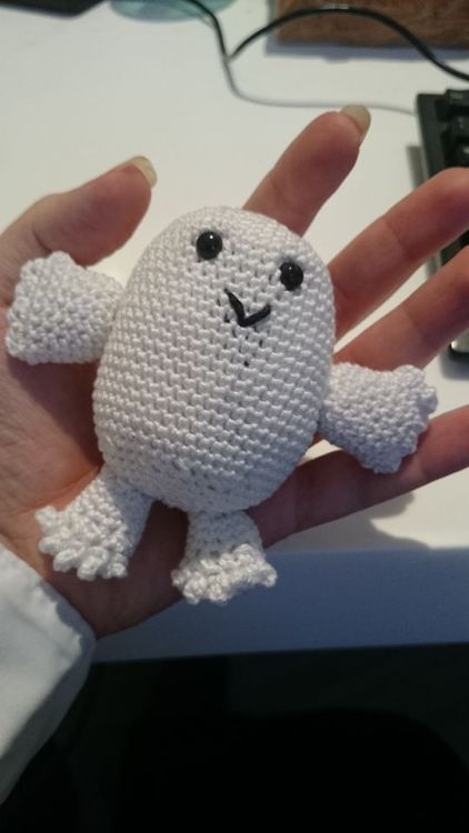 My roommate/cousin loves Doctor Who so this lovely amigurumi Adipose (cute fat baby) was a christmas