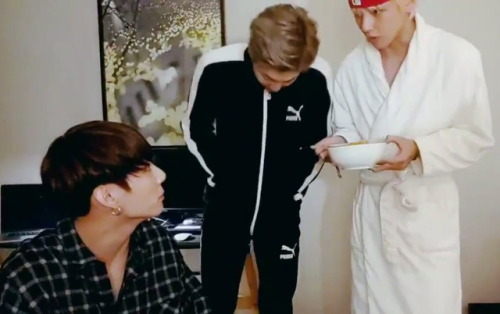 blessed with random taekook moments, thank you hobi <3…ps! look at joon staring at kook’s 