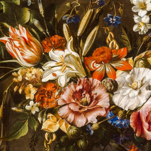 Garland of Flowers with a Landscape (detail), c. 1652. Juan de Arellano