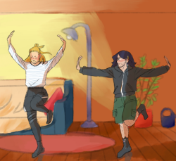 fucking-zawa-sensei: feli-art:  Casual dancing to Mic’s playlist  Ahhhhhh! AHHHHHH! LOVE! 