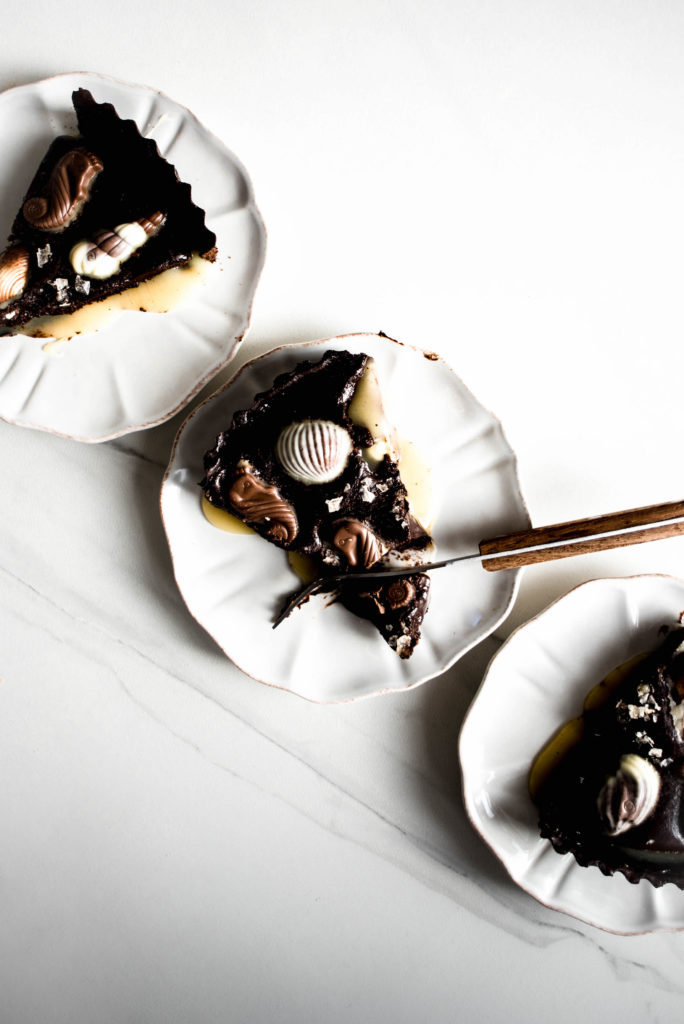 sweetoothgirl:    Dark Chocolate and Salted Caramel Truffle Tart 