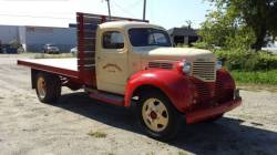 39-47dodgeplymouthfargo:  1939 Dodge 2 Ton Truck, 12’ Flat Bed Body, This Truck Had A 100% Frame  Off Restoration in 1999 Including Rebuilding the Engine, Engine is A  Flat Head 6 Cylinder 228 cu., 4 Speed Transmission, 2 Speed Rear End,  Truck Runs