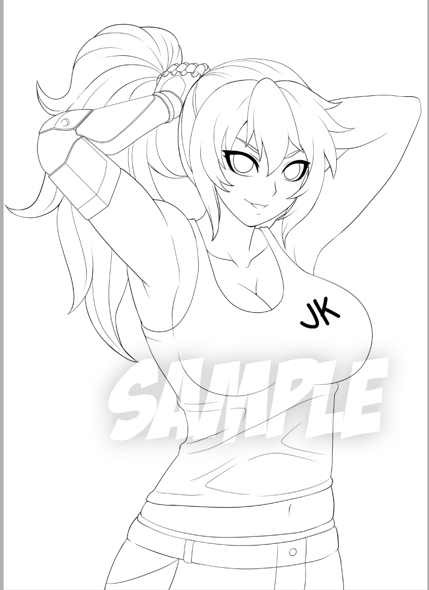 jadenkaiba:  Lineart Time with Yang Xiao Long :) &lt;3 &lt;3 &lt;3 &lt;3