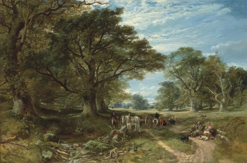 Peeling Oak Bark, Cadzow Forest, Samuel Bough, 1851