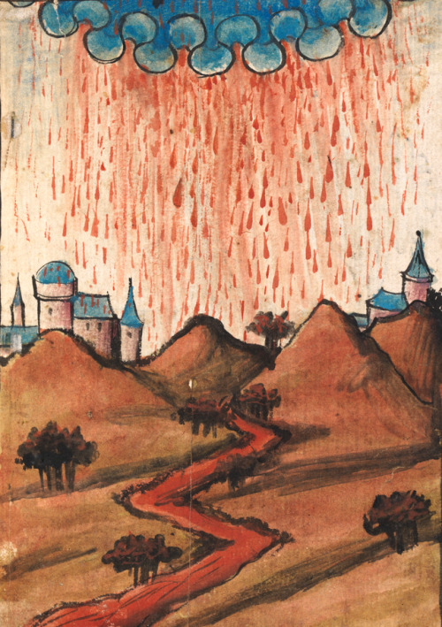 signorformica:Blood rain, as sign of the End of Time. Psautier, allemand ~ 1485 Basel Universit