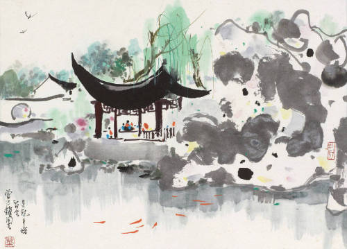 中國畫家 吳冠中（1919—2010）The Chinese painter Wu Guanzhong (1919—2010)