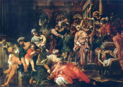 Annibale Carracci (Bologna 1560 - Roma 1609); Elemosina di San Rocco (Saint Roch distributing Alms), 1595; oil on canvas, 477 x 331 cm; Gemäldegalerie Alte Meister; Dresden