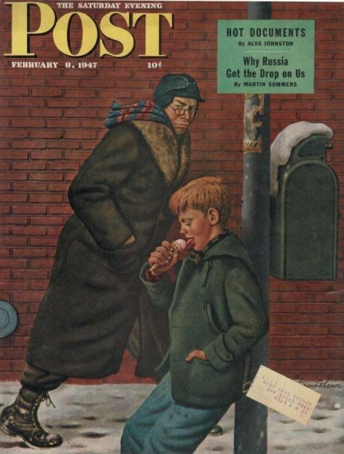 vintagepromotions:The Saturday Evening Post, February 8, 1947 issue cover.