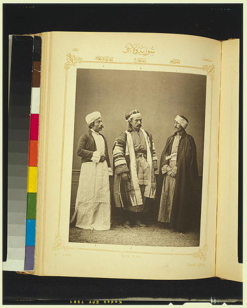 mostly-history:Studio portraits of models wearing traditional clothing from theOttoman province of S