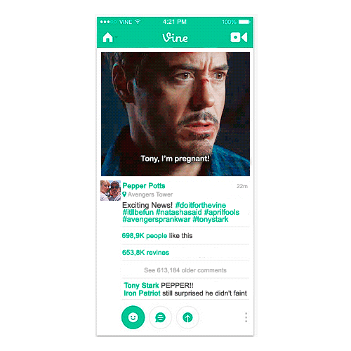 fromthemiddleoftheocean:  The Avengers + Vine  Inspired by this post  