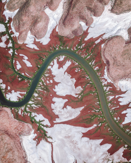 dailyoverview:An array of colors can be seen in the wetlands of Cambridge Gulf, located on the north