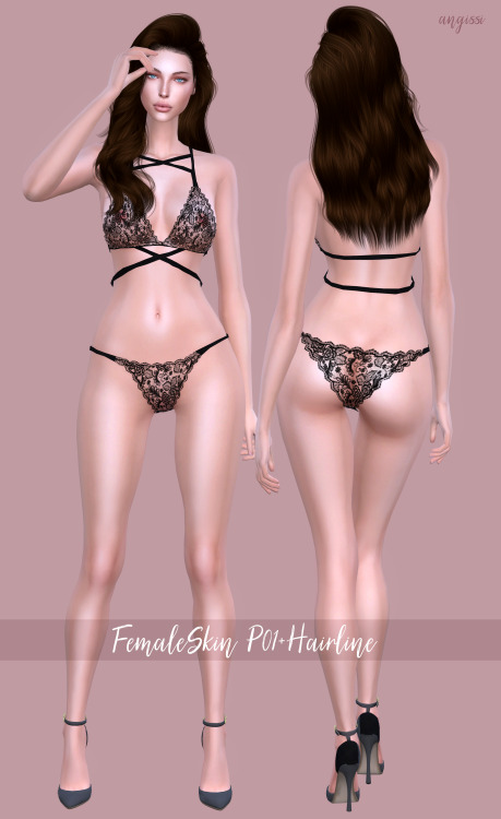 angissi: Female skin P01+HairlineSkin / 27 colors+3 overlay version / teen +Hairline / 30 colors/ 2 