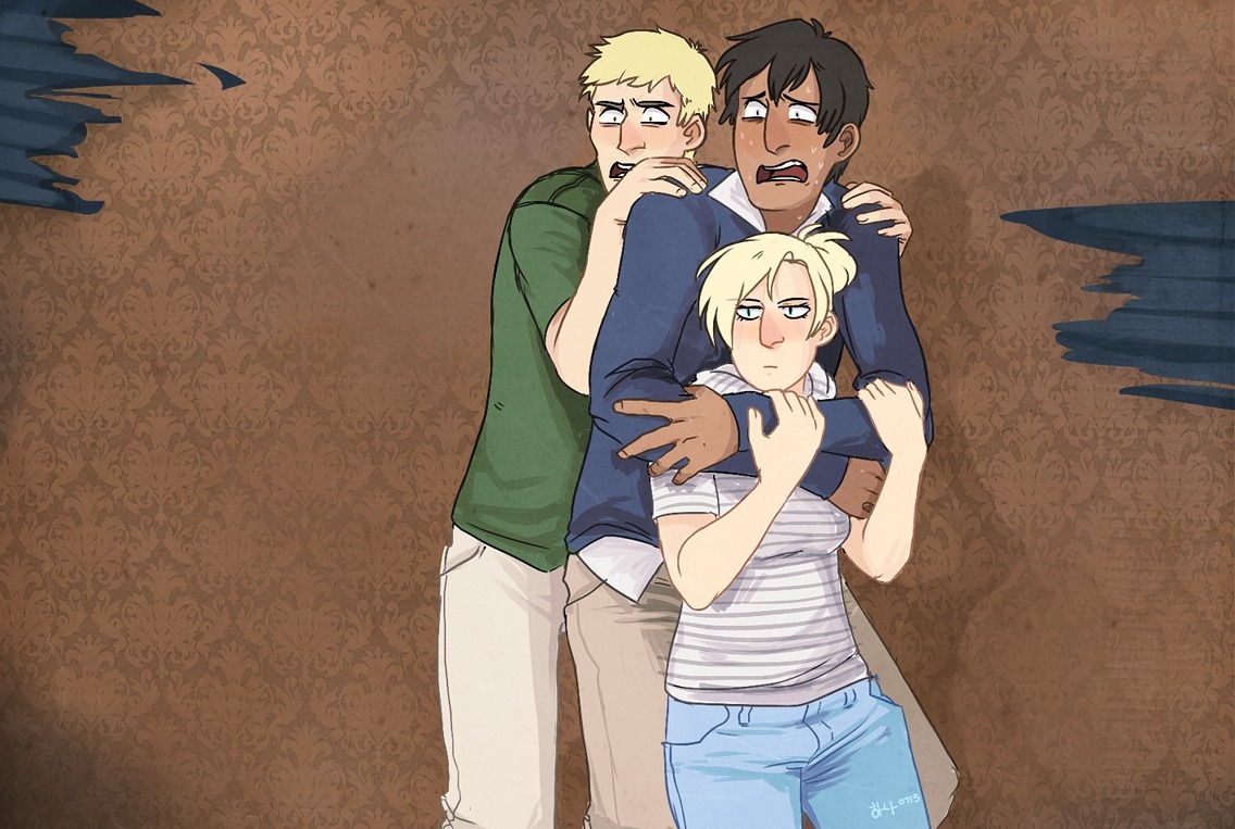 erenyeagerbomb:  mmore haunted house picture things reiner wanted to go and bertholdt
