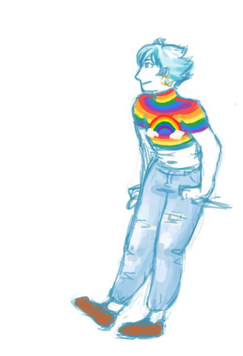 very messy draw of johan wearing an outfit i saw in town this morning