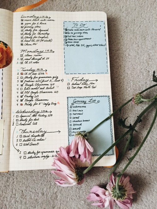 suburbanstudies:   My first bullet journal!! ft. cursive &amp; flowers! I’m so happy to be