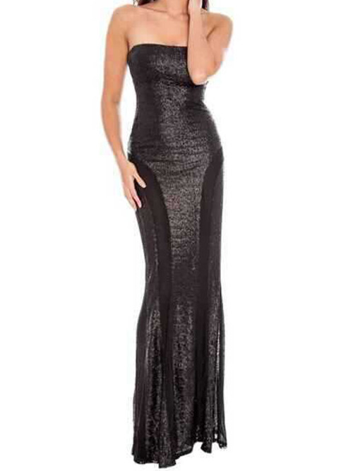 Strapless Sparkle Bodycon Maxi Dress A bad day? Just shop!