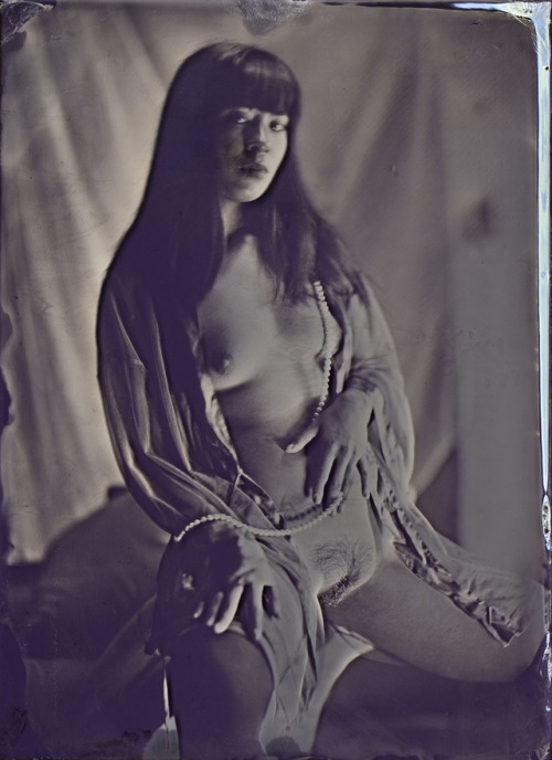 wetplatenudes:First plates of 2018 with Inertia Creeps. 5x7 ambrotype on lavender glass. See more of my work here: https://www.artlimited.net/33229