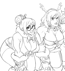 orangekissess: i found this old pic from fuckin christmas the only good thing about it was mei and pharah here you go 