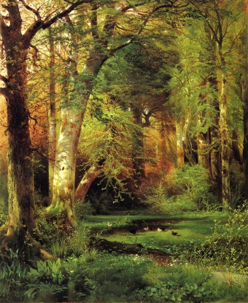 sharpenedvoids:  Forest Scene (1870) Thomas Moran