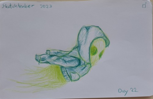 Sketchtember 2023 Day 22: Character In A Hoodie