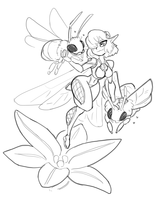 siebedraws:  Sketched out a bee fairy cuz