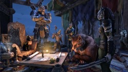 nuka-rockit: squiddoodle:  daedricpince:  ja-khajay:  Promo image for Elsweyr with different types of Khajiit!    Are we all going to ignore the fact that clearly there leader is just full cat?  