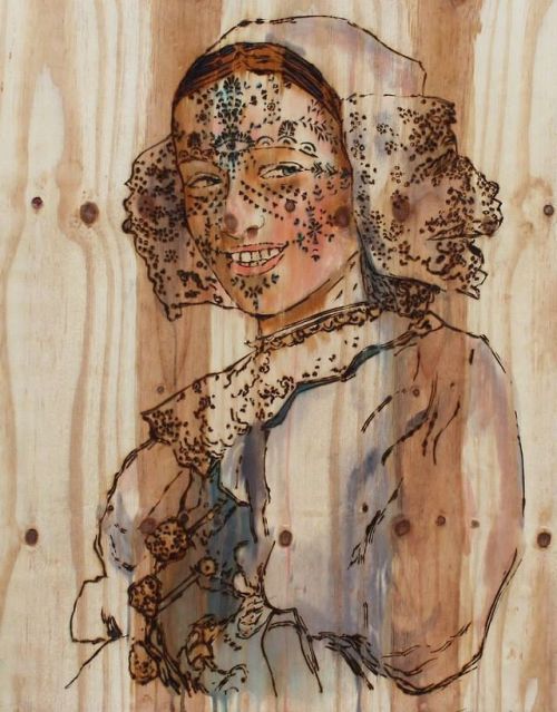 supersonicart:  Jarmila Mitríková & Dávid Demjanovič. Complex and bizarre imagery created via a soldering technique and using wood stain to paint with by Jarmila Mitríková and Dávid Demjanovič: Read More 