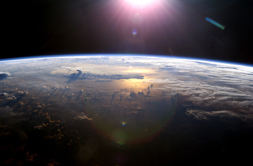 just–space:  Sunset over the Pacific Ocean  js 