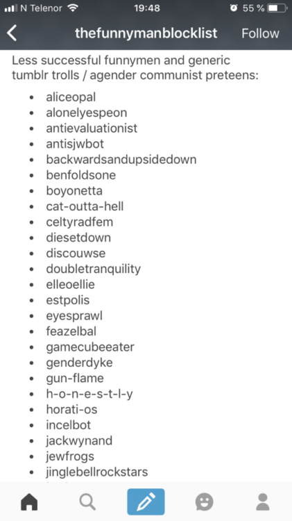 bigprettygothgf: xeppeli: snarthurt: here’s the list for future reference IM NOT EVEN ON IT FU