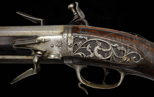 An interesting French double rotating barrel flintlock fowler crafted by Melchior Piron, circa 1685.