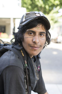 humans-of-pdx:  “My name’s Happy. My friends gave me the name. My birth name is Christian, but I don’t go by it at all. I just hitched a ride from Idaho with some people coming back from Rainbow Gathering. Before Idaho, my friends Clutters and Dumpster