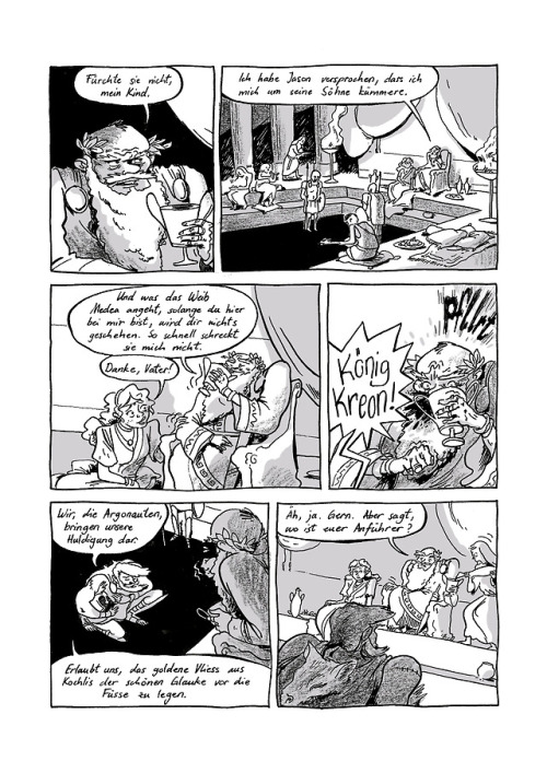 These are page 1 and page 6 from my contribution to Cornercollectives new Comic “Medea”, where we ea