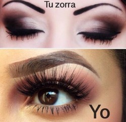 Piel morena, ojos grandes.