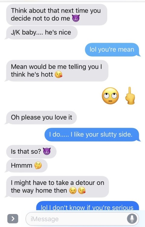 hotwife-texts:My wife went out with friends… Just be blunt. Pt 1